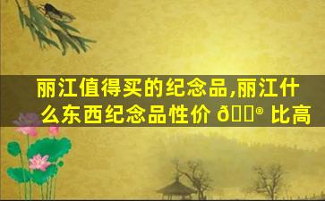 丽江值得买的纪念品,丽江什么东西纪念品性价 💮 比高